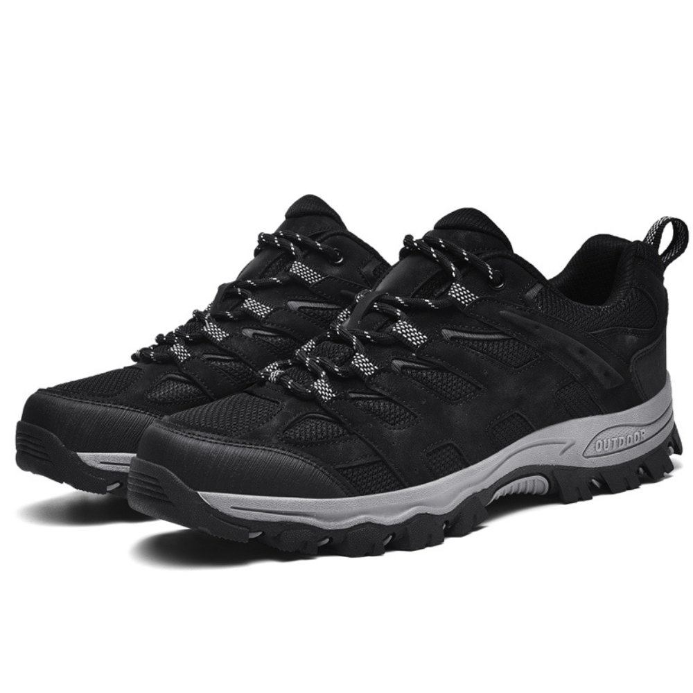 Men's Hiking Shoes Water-Repellent Leather & Breathable Mesh Non-Slip Sole