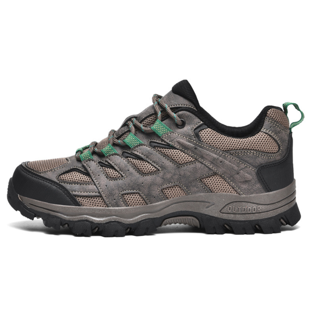 Men's Hiking Shoes Water-Repellent Leather & Breathable Mesh Non-Slip Sole