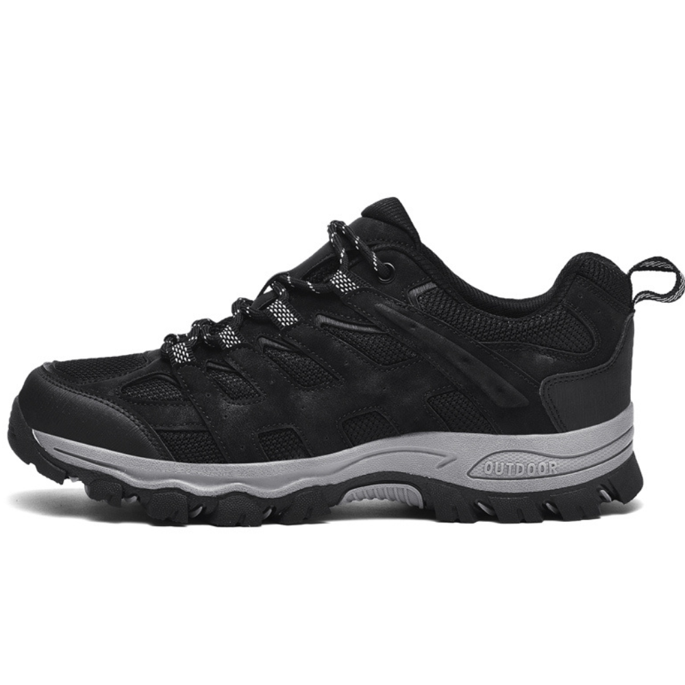 Men's Hiking Shoes Water-Repellent Leather & Breathable Mesh Non-Slip Sole