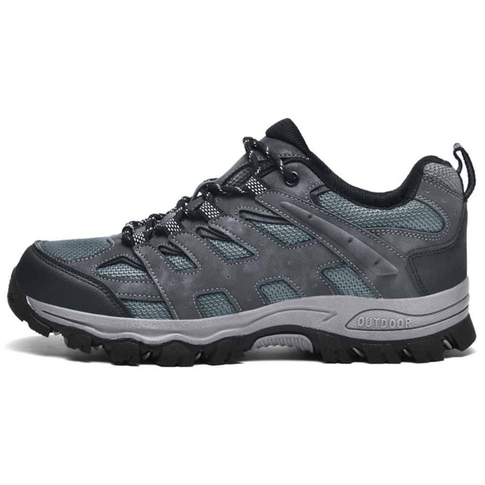 Men's Hiking Shoes Water-Repellent Leather & Breathable Mesh Non-Slip Sole