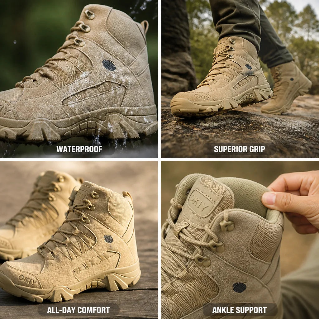 Men's Hiking Shoes Waterproof & Cushioned Support