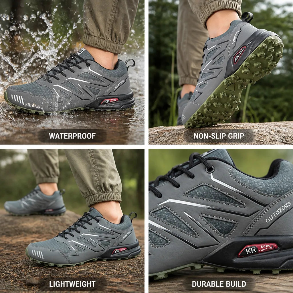 Men's Hiking Shoes Waterproof Non-Slip Rubber Outsole Lightweight