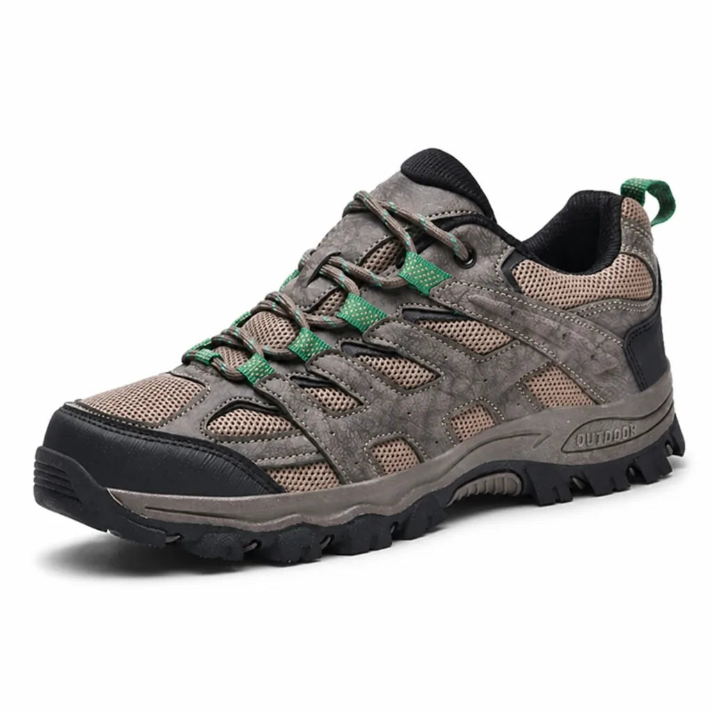 Men's Leather and Breathable Mesh Hiking Shoes