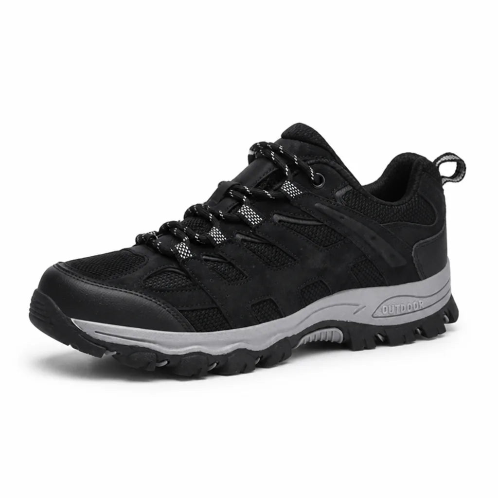 Men's Leather and Breathable Mesh Hiking Shoes