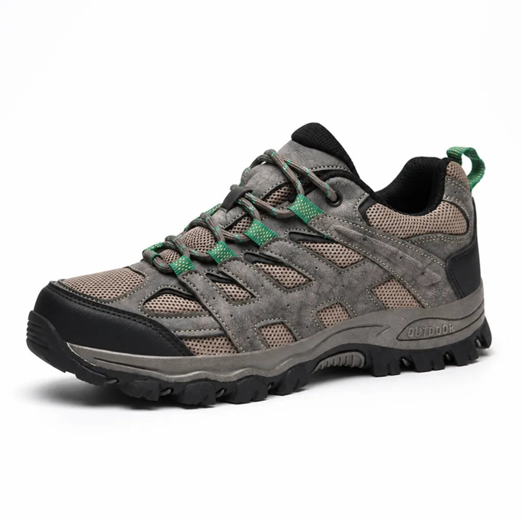 Men's Leather and Breathable Mesh Hiking Shoes