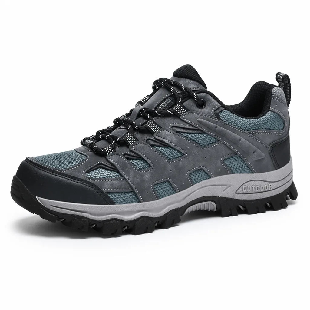 Men's Leather and Breathable Mesh Hiking Shoes