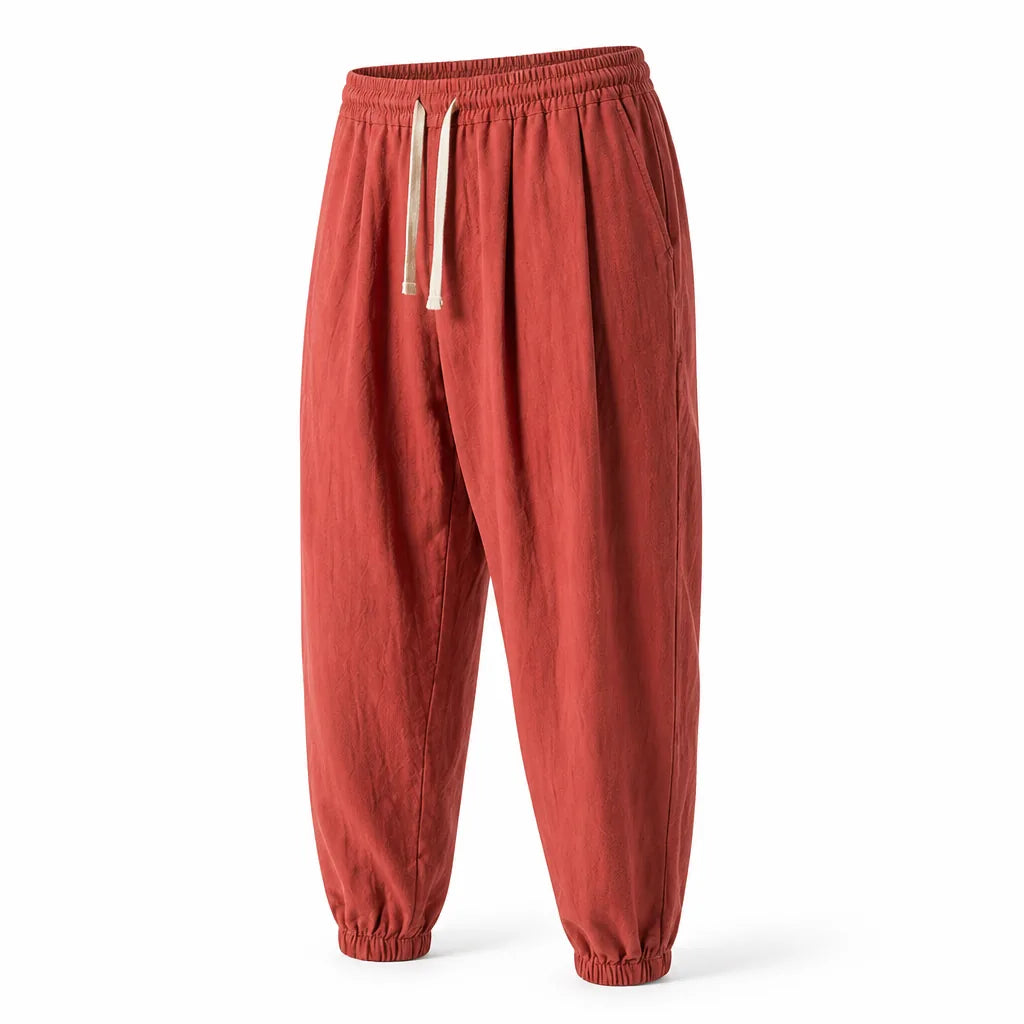 Men's Linen Pants Cotton-Linen Breathable Loose Fit