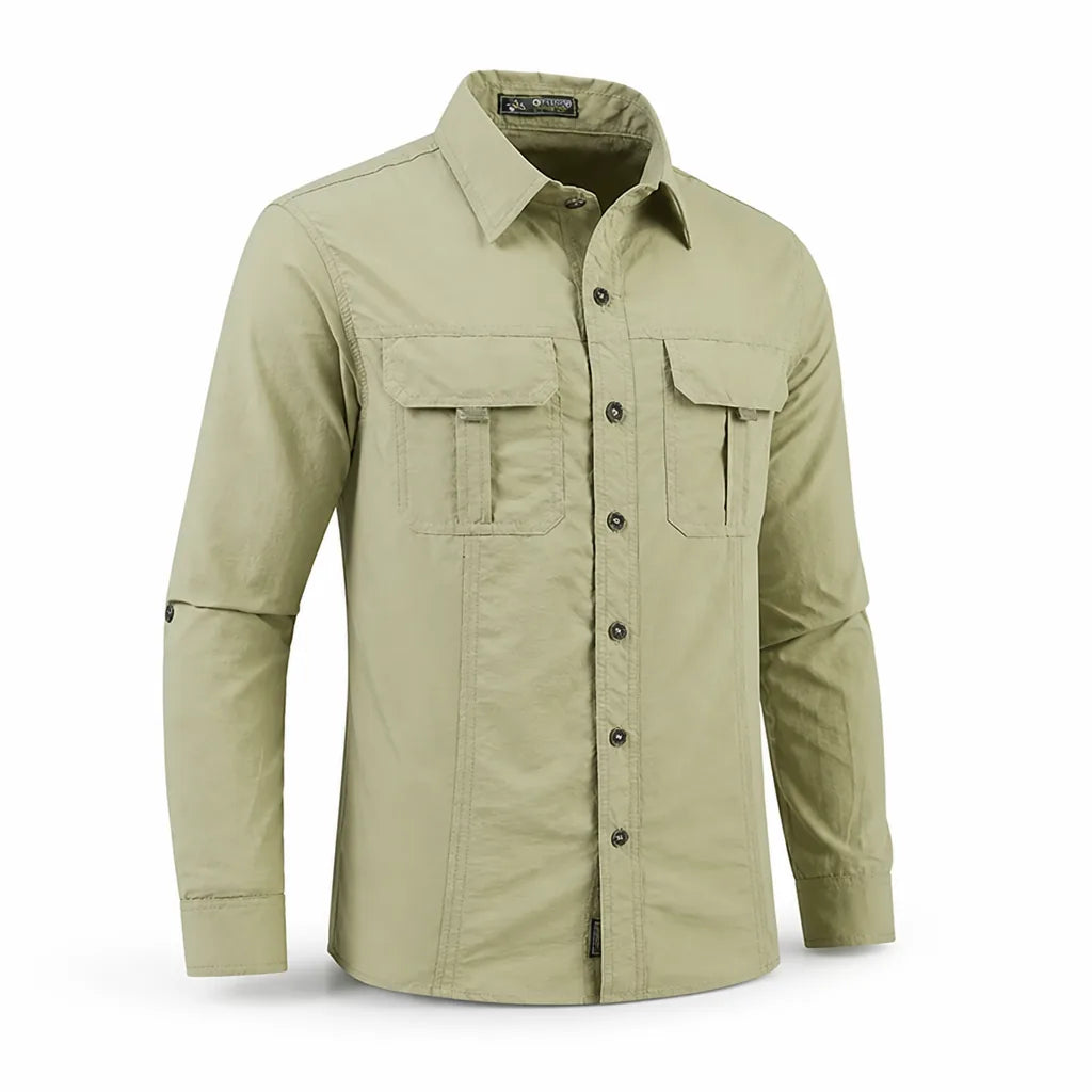 Men's Long Sleeve Hiking Shirt Lightweight Quick-Dry UV Protection