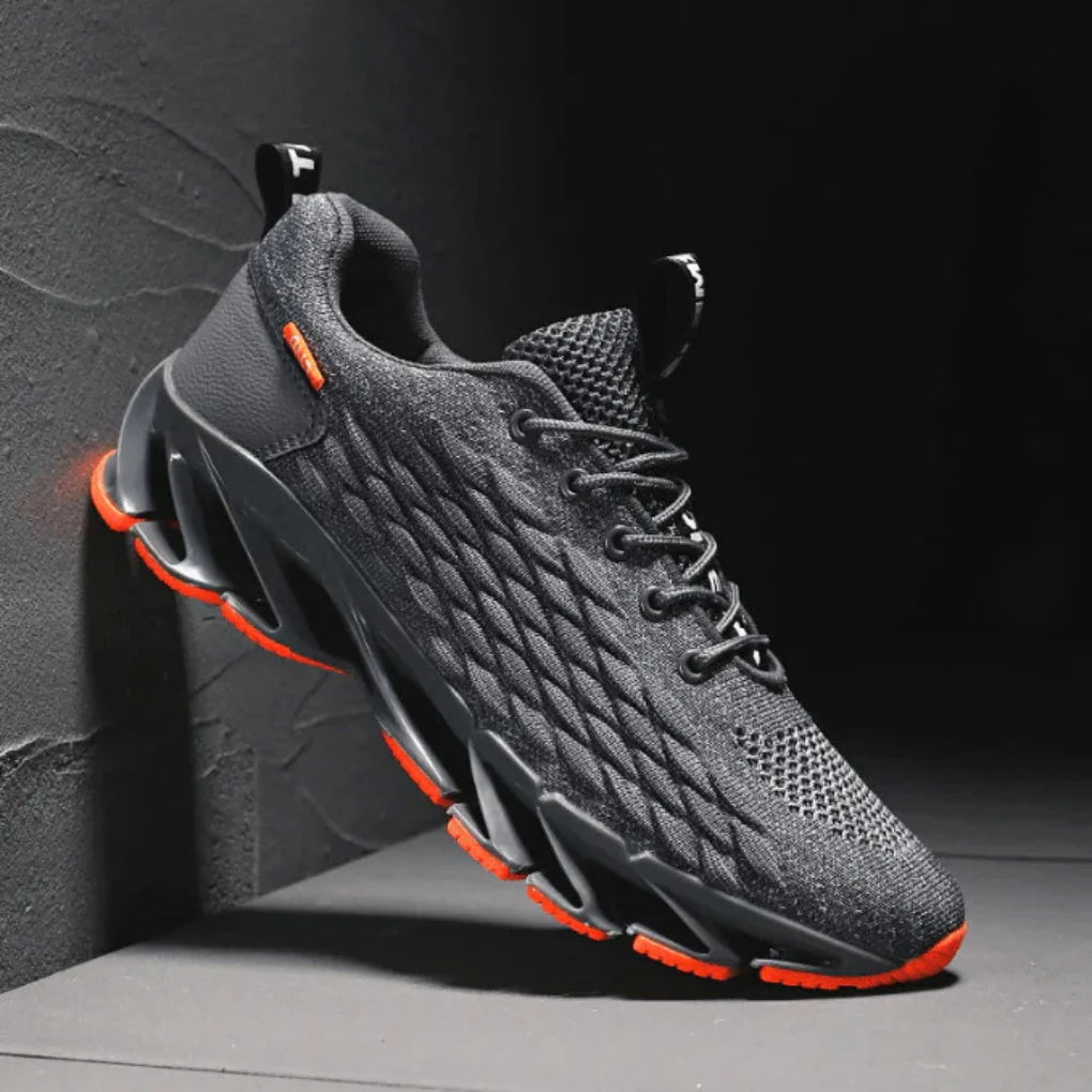 Men's Running Shoes Breathable Mesh Cushioned Midsole & Rubber Grip