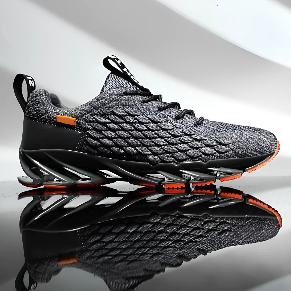 Men's Running Shoes Breathable Mesh Cushioned Midsole & Rubber Grip