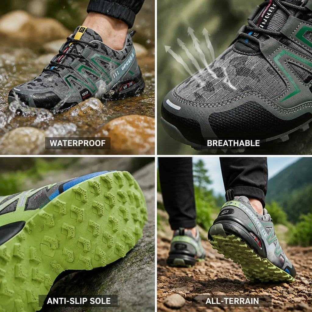 Men's Walking Shoes Waterproof & Breathable Slip-Resistant Sole
