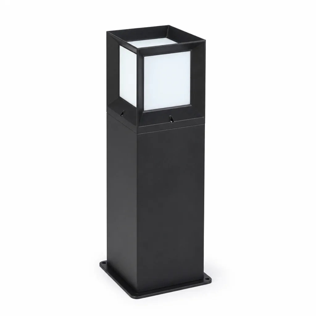 Modern Aluminum and Glass Outdoor Bollard Lamp