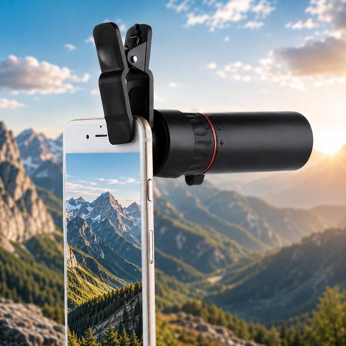 Monocular Telescope HD Optics & Smartphone Adapter Anti-Slip Grip
