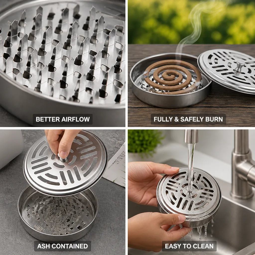Mosquito Coil Holder Stainless Steel Serrated Ash Tray