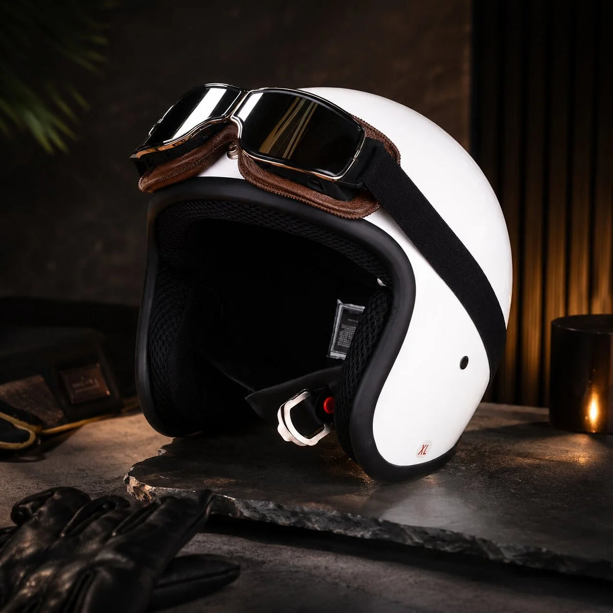 Motorcycle Goggles Impact-Resistant Polycarbonate UV Protection & Glasses-Friendly Fit