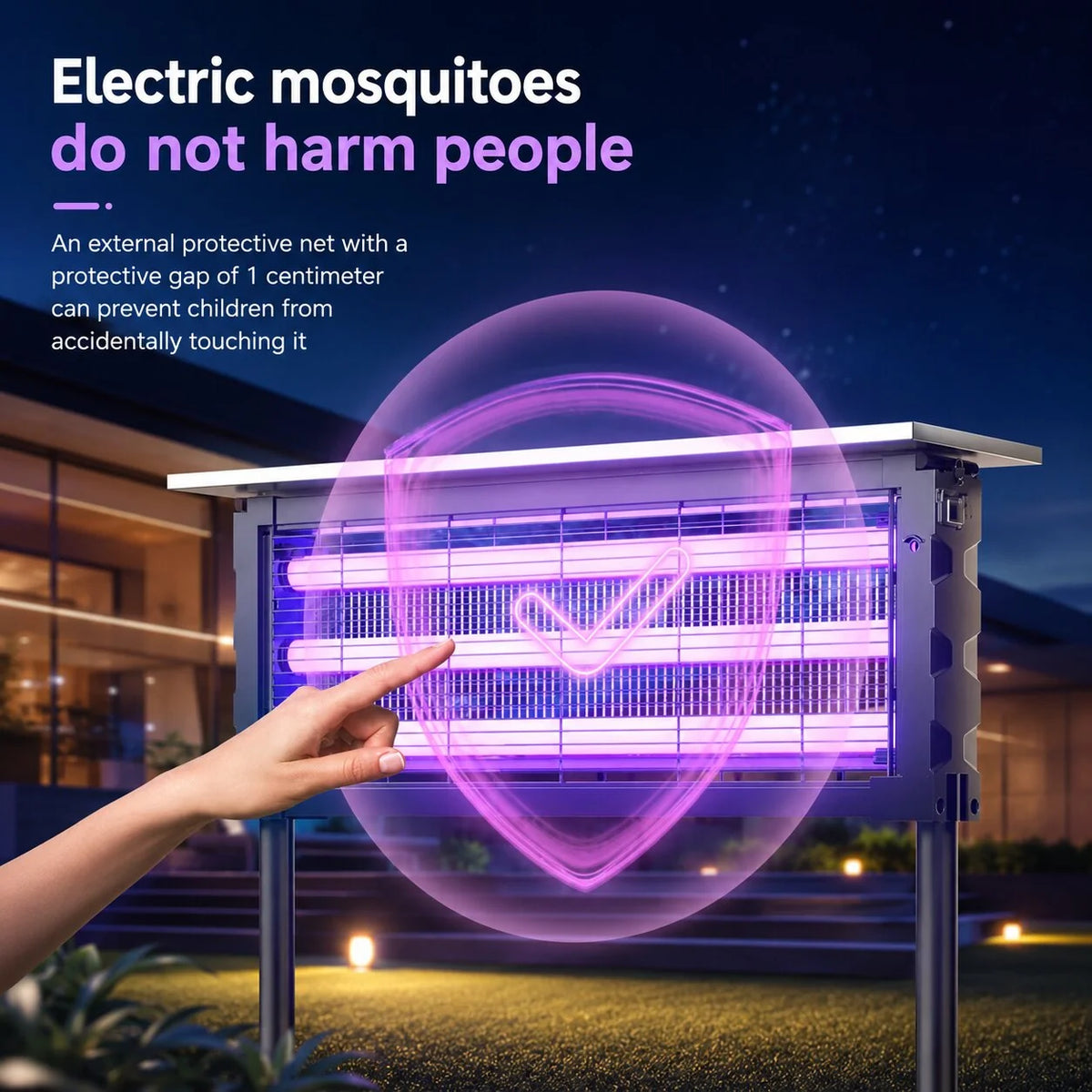 Outdoor Bug Zapper Light Solar & USB Charging Dusk-to-Dawn
