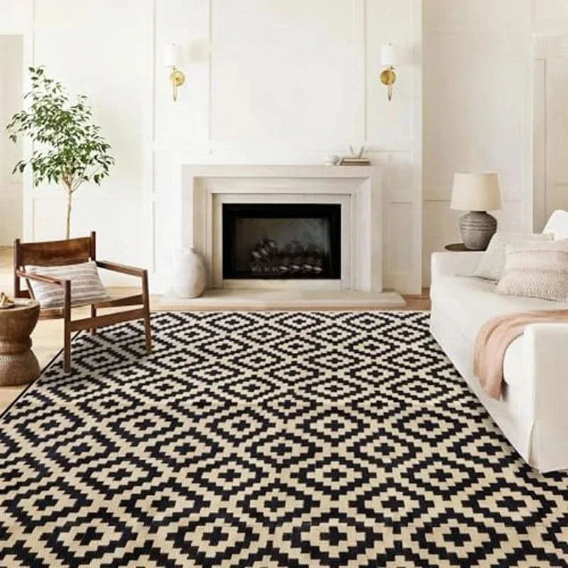 Outdoor Rug Reversible Geometric Waterproof & Non-Slip