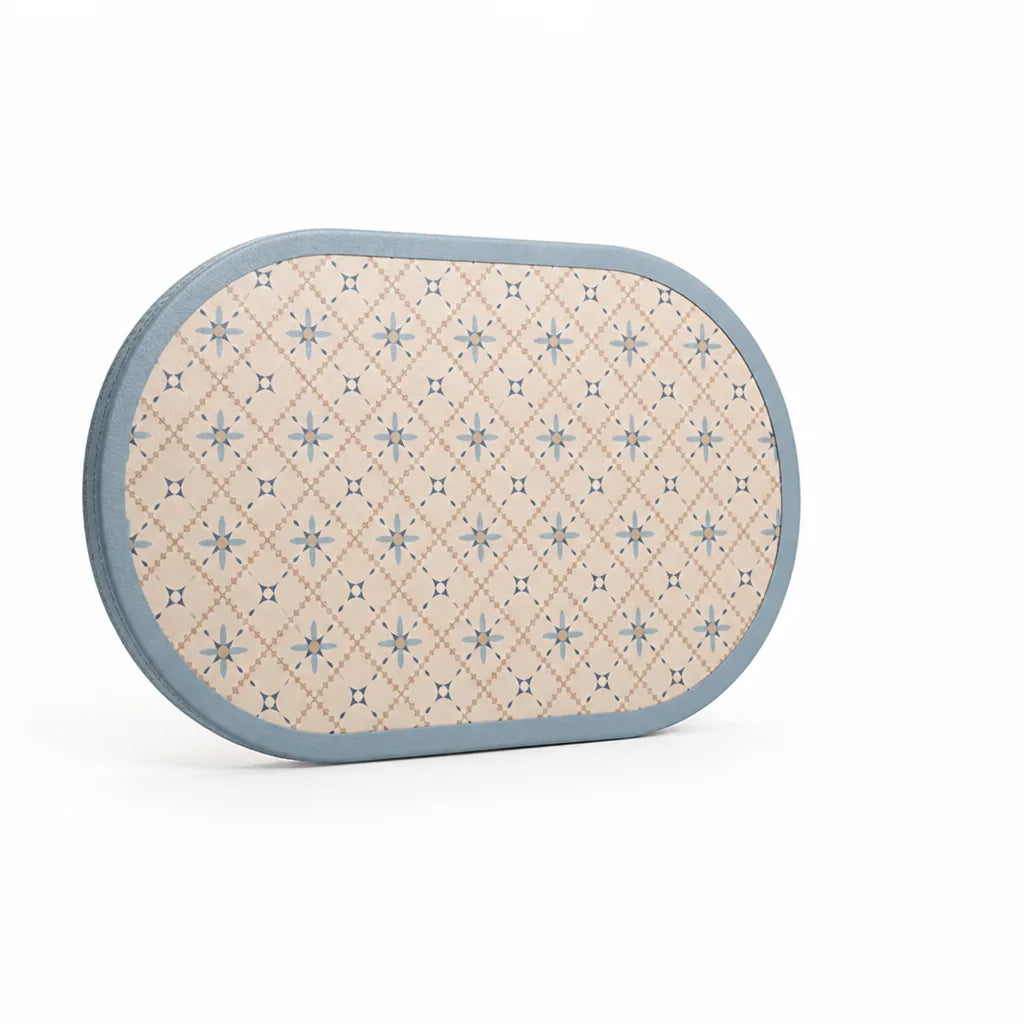 Placemat Oval Vegan Leather Padded Edge Wipeable & Non-Slip