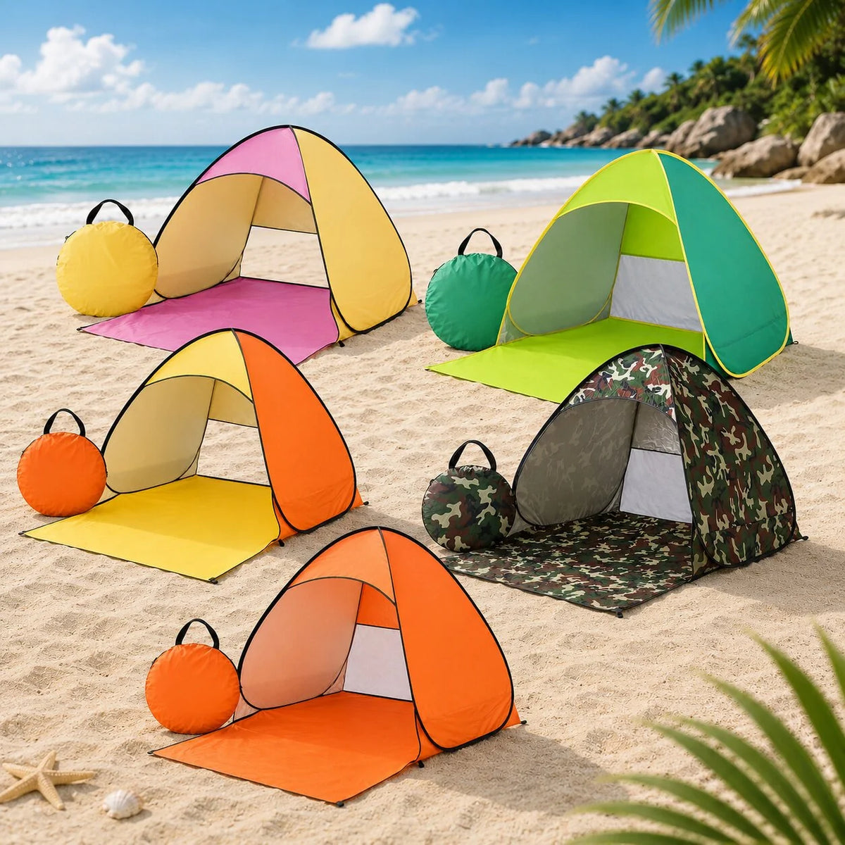 Pop-Up Beach Tent Instant Setup UV Protection