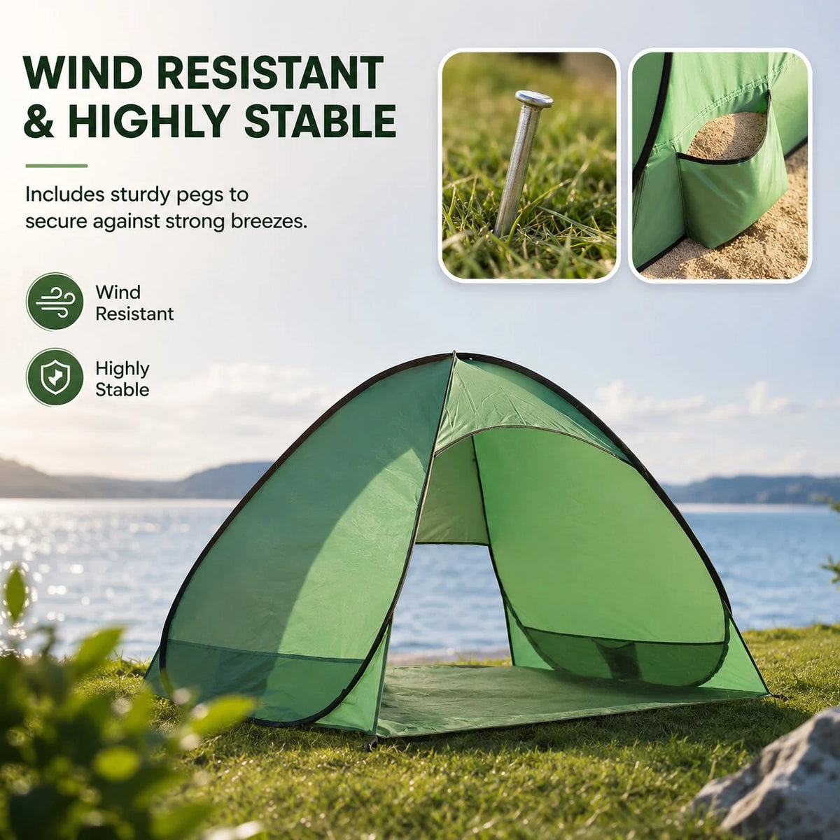 Pop-Up Beach Tent Instant Setup UV Protection