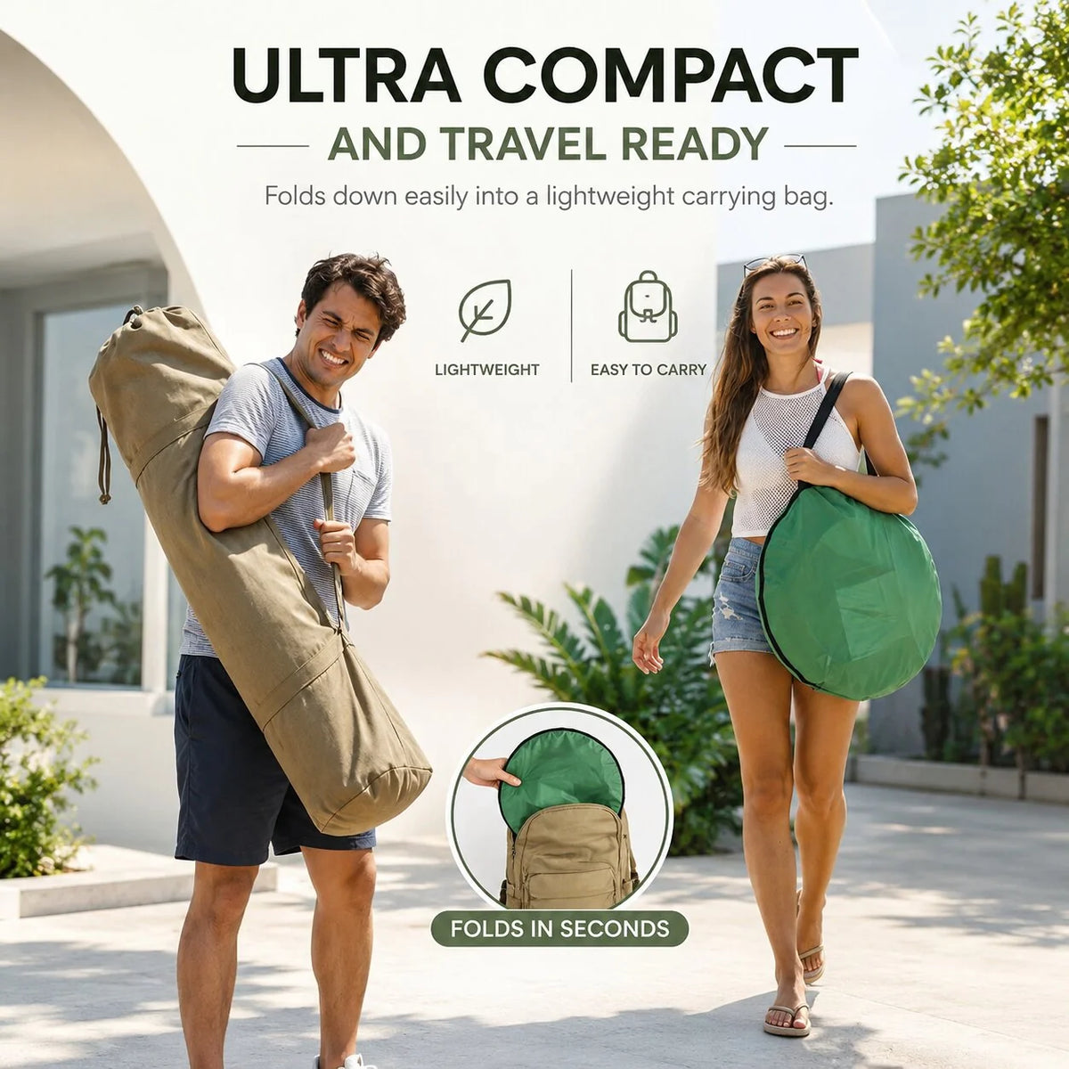 Pop-Up Beach Tent Instant Setup UV Protection