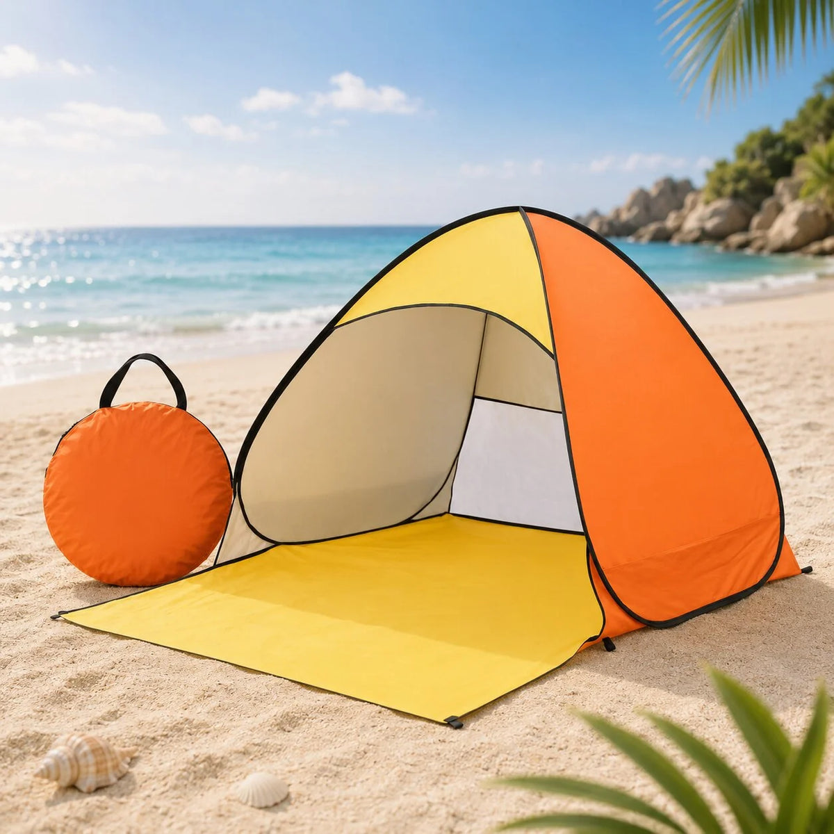 Pop-Up Beach Tent Instant Setup UV Protection
