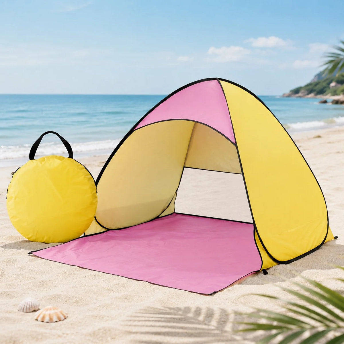 Pop-Up Beach Tent Instant Setup UV Protection