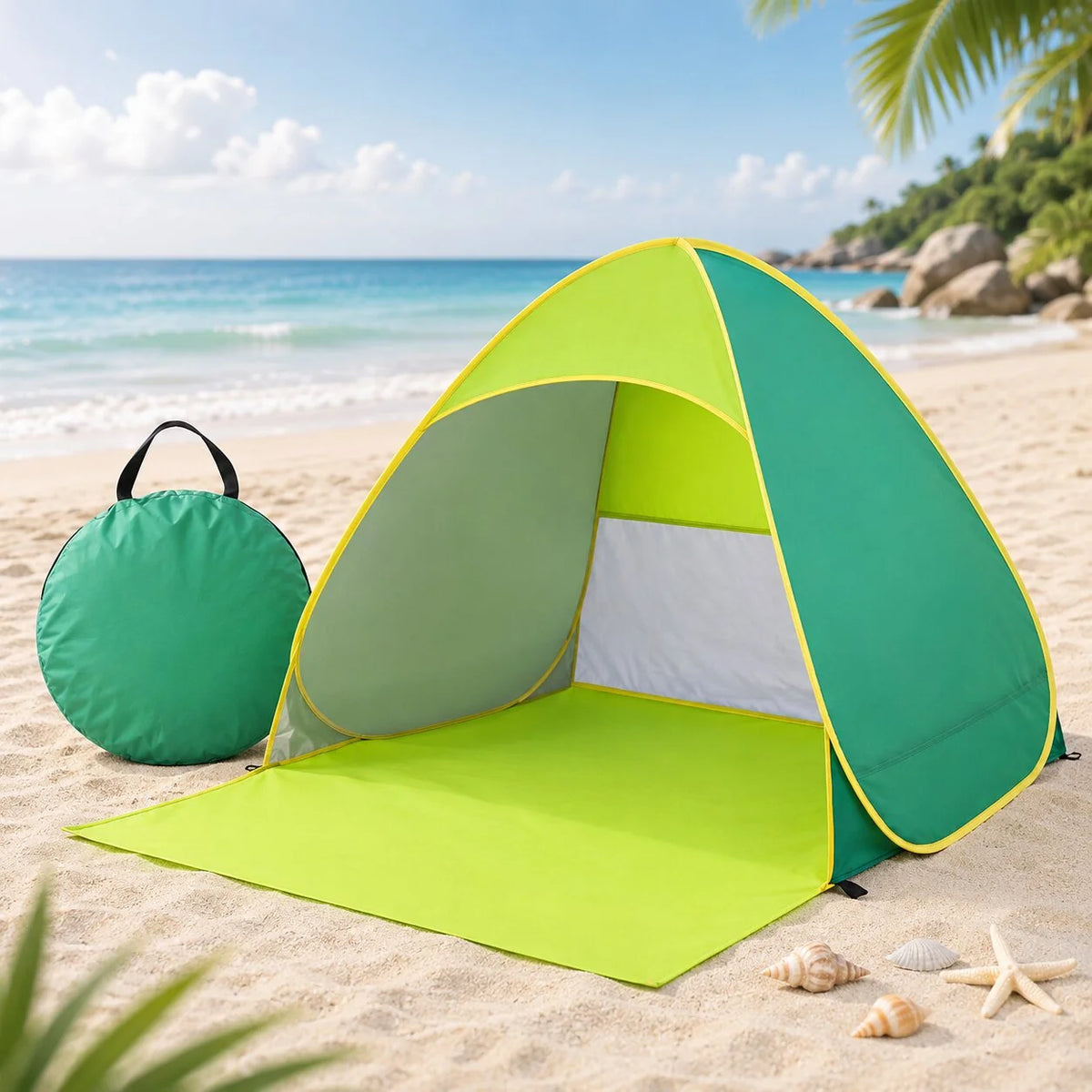 Pop-Up Beach Tent Instant Setup UV Protection