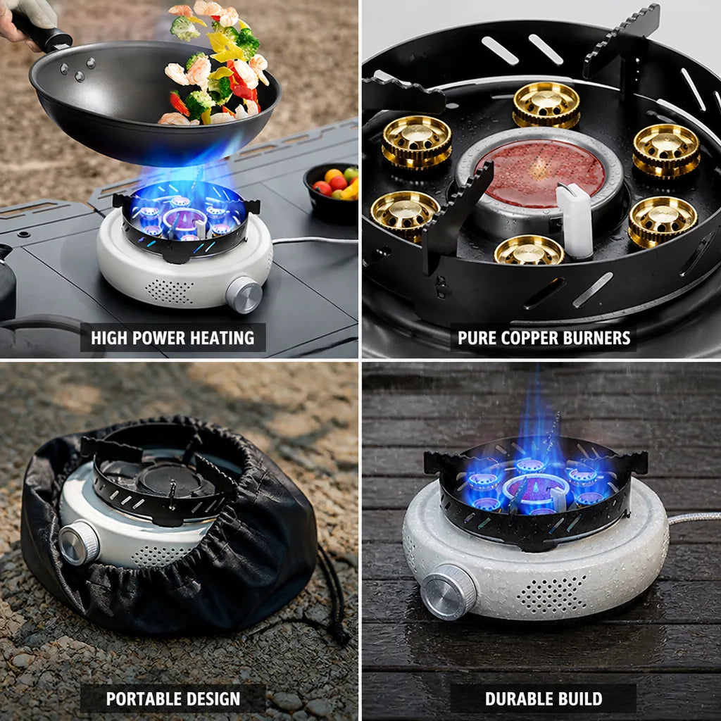 Portable Camping Stove 12800W Infrared Copper Burners