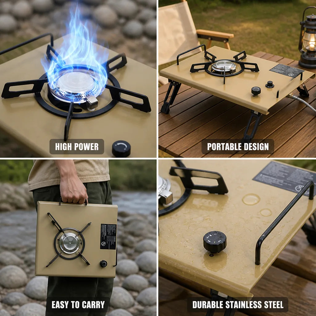Portable Gas Stove 4000W High Power Stainless Steel