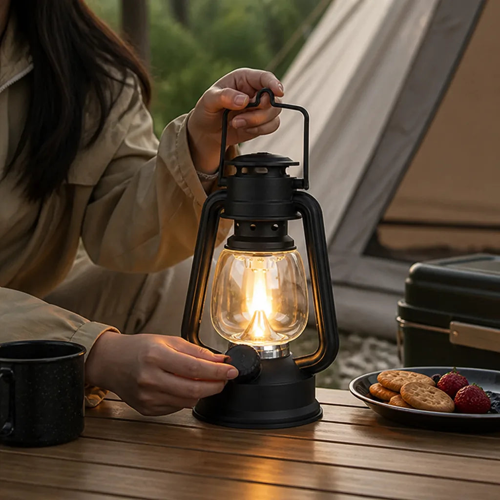Portable LED USB Rechargeable Hurricane Lantern with Adjustable Dimming