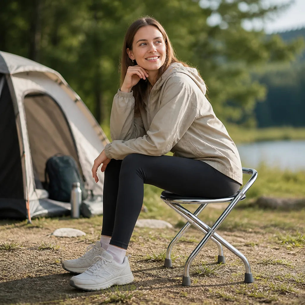 Portable Toilet Chair Foldable Stainless Steel 661 Lb Capacity