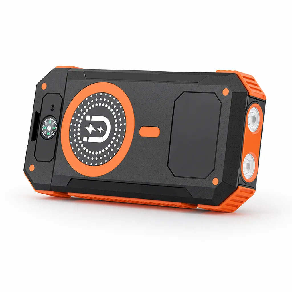 Power Bank 20000 mAh Solar Charging LED & Compass