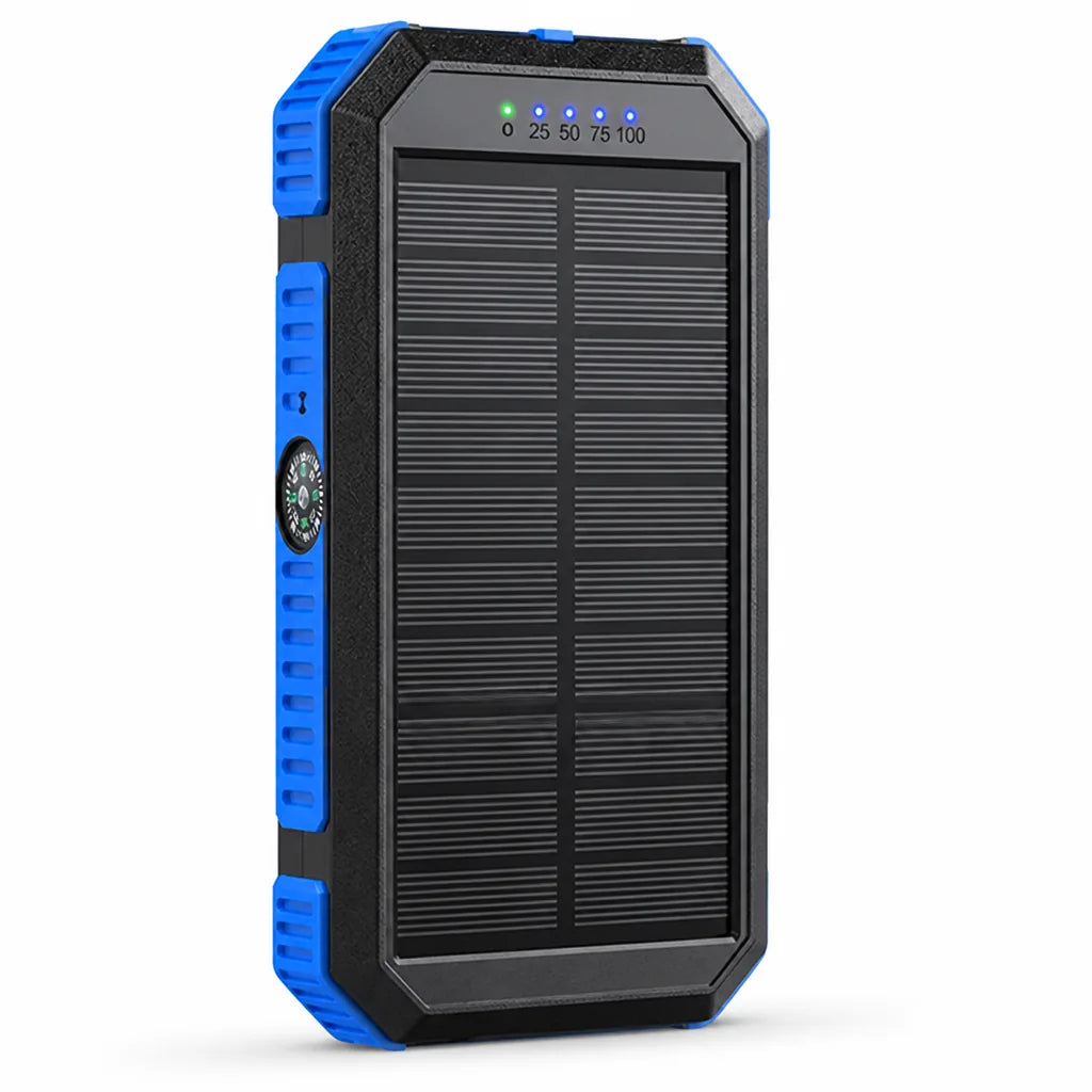 Power Bank 20000 mAh Solar Charging LED & Compass