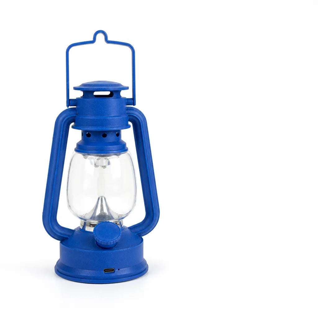 Rechargeable LED Hurricane Lantern with Clear Glass Globe