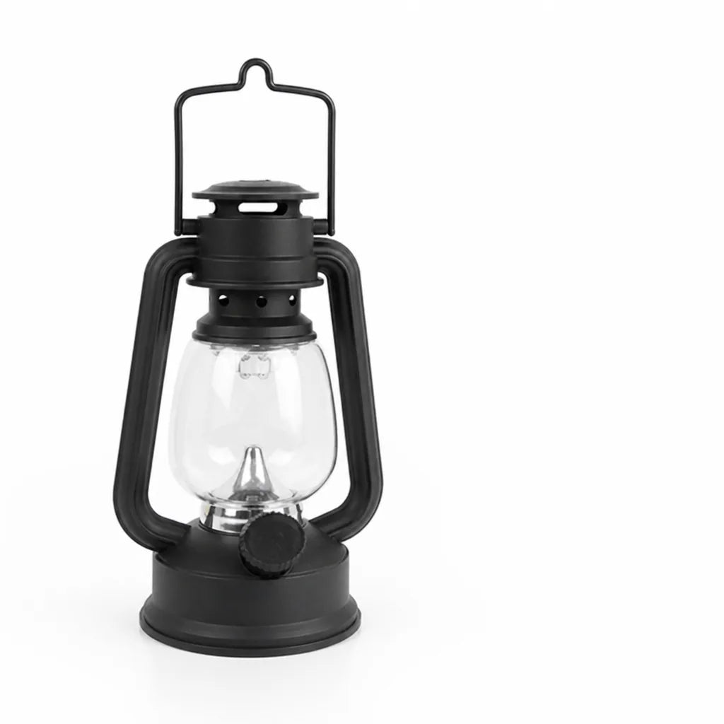 Rechargeable LED Hurricane Lantern with Clear Glass Globe