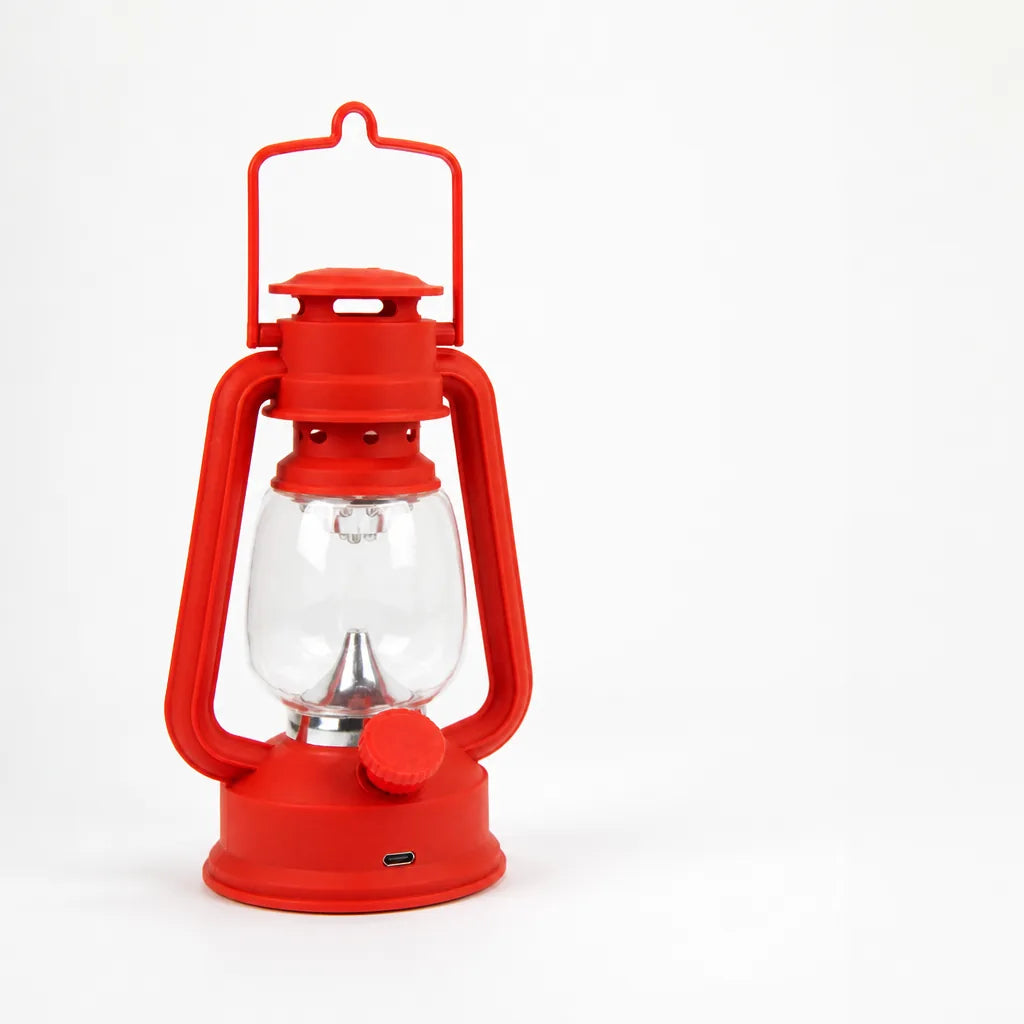 Rechargeable LED Hurricane Lantern with Clear Glass Globe