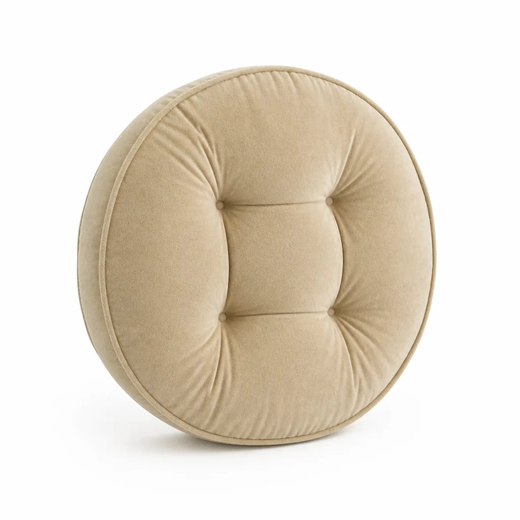 Round Seat Cushion Thick Plush Tufted Microfiber 22 Inch