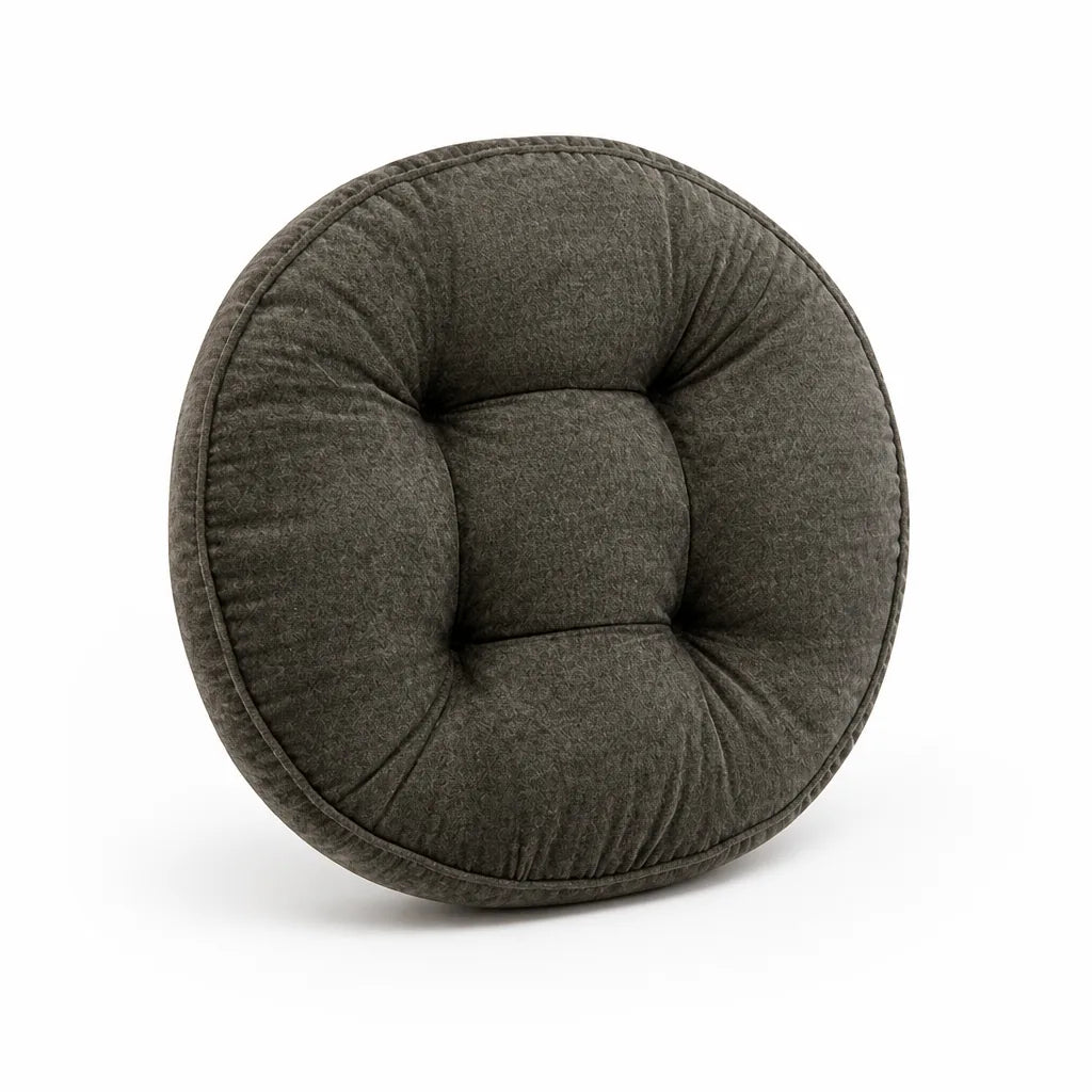 Round Seat Cushion Thick Plush Tufted Microfiber 22 Inch