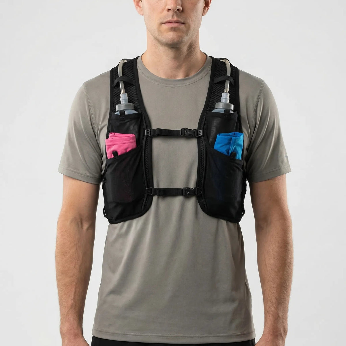 Running Hydration Vest Lightweight Low-Bounce Front Bottle Pockets