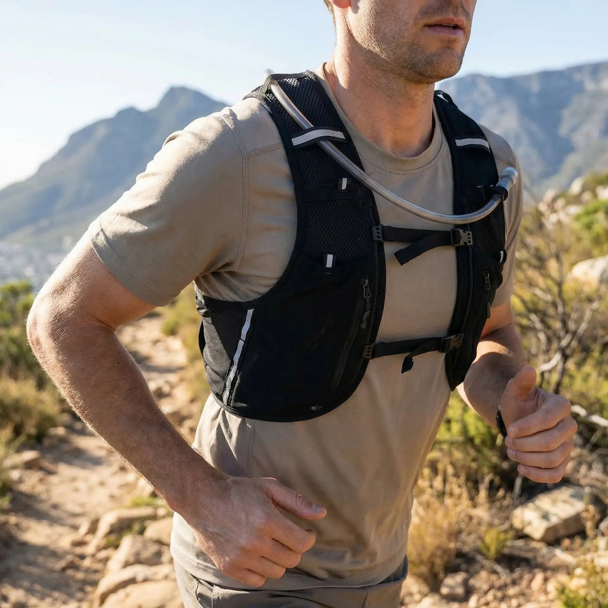 Running Vest 2L Hydration Bladder Multiple Pockets Adjustable Straps