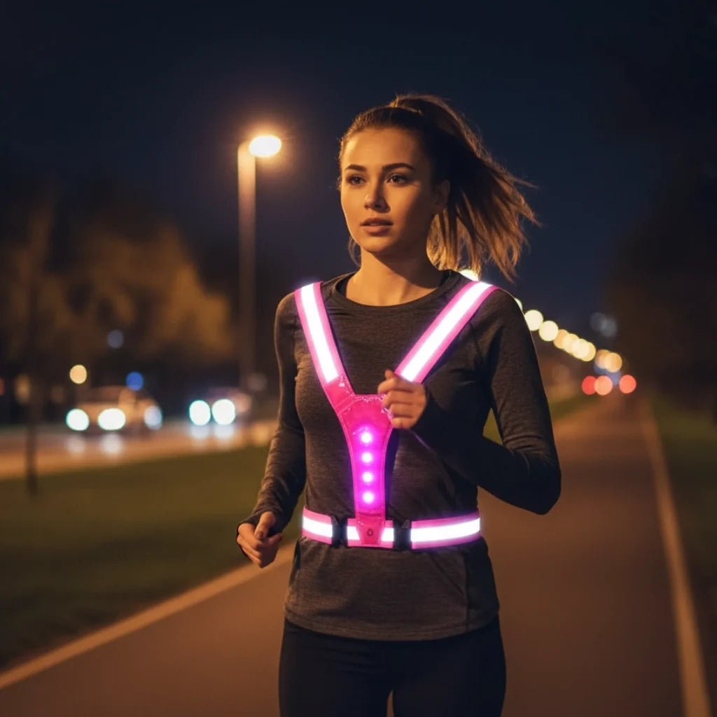 Running Vest LED USB Rechargeable 360 Degree Visibility