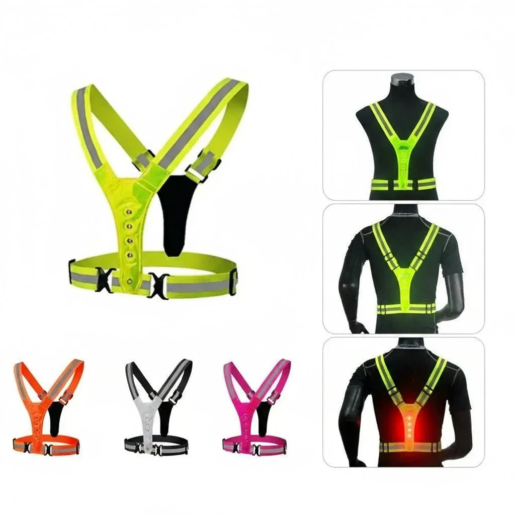 Running Vest LED USB Rechargeable 360 Degree Visibility