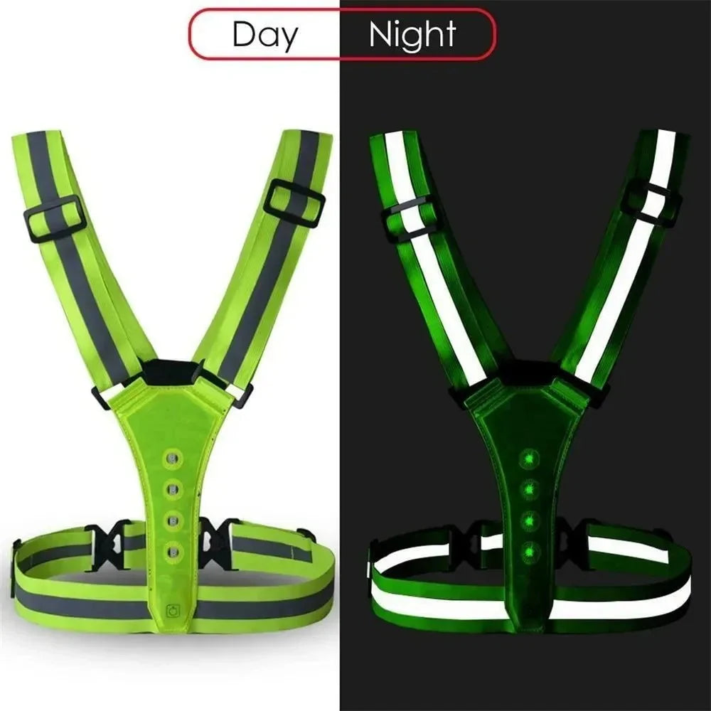 Running Vest LED USB Rechargeable 360 Degree Visibility