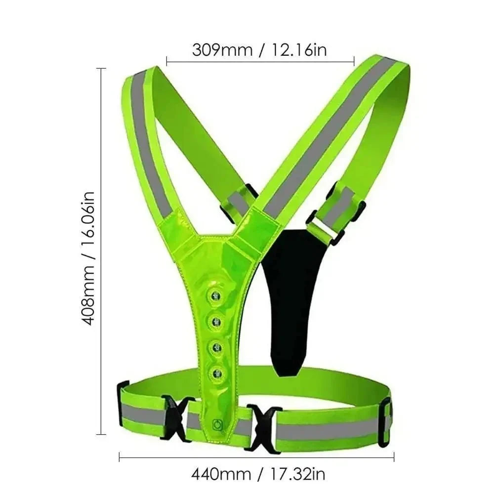 Running Vest LED USB Rechargeable 360 Degree Visibility