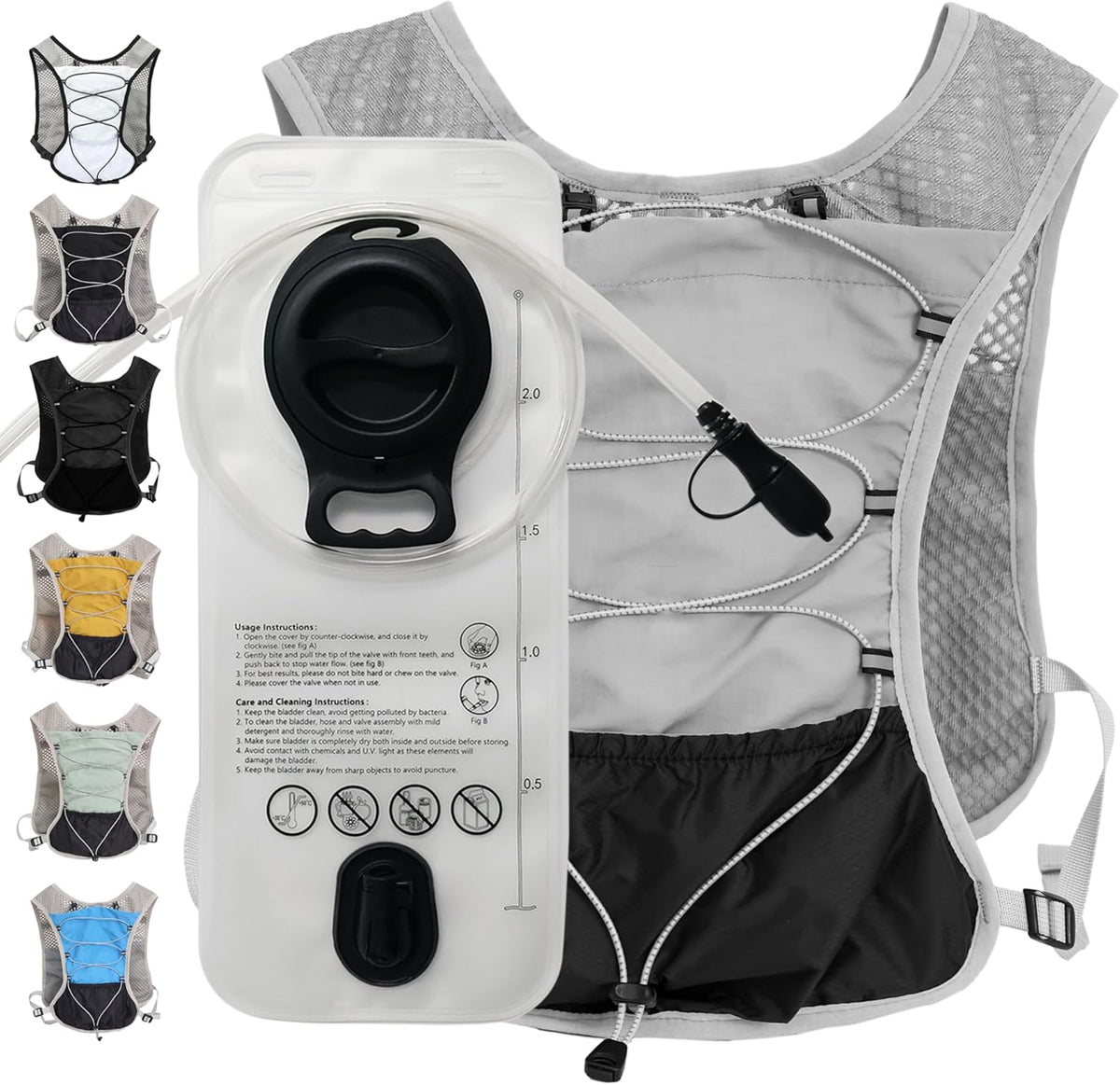 Running Vest Ultra Lightweight Breathable Mesh Adjustable Fit