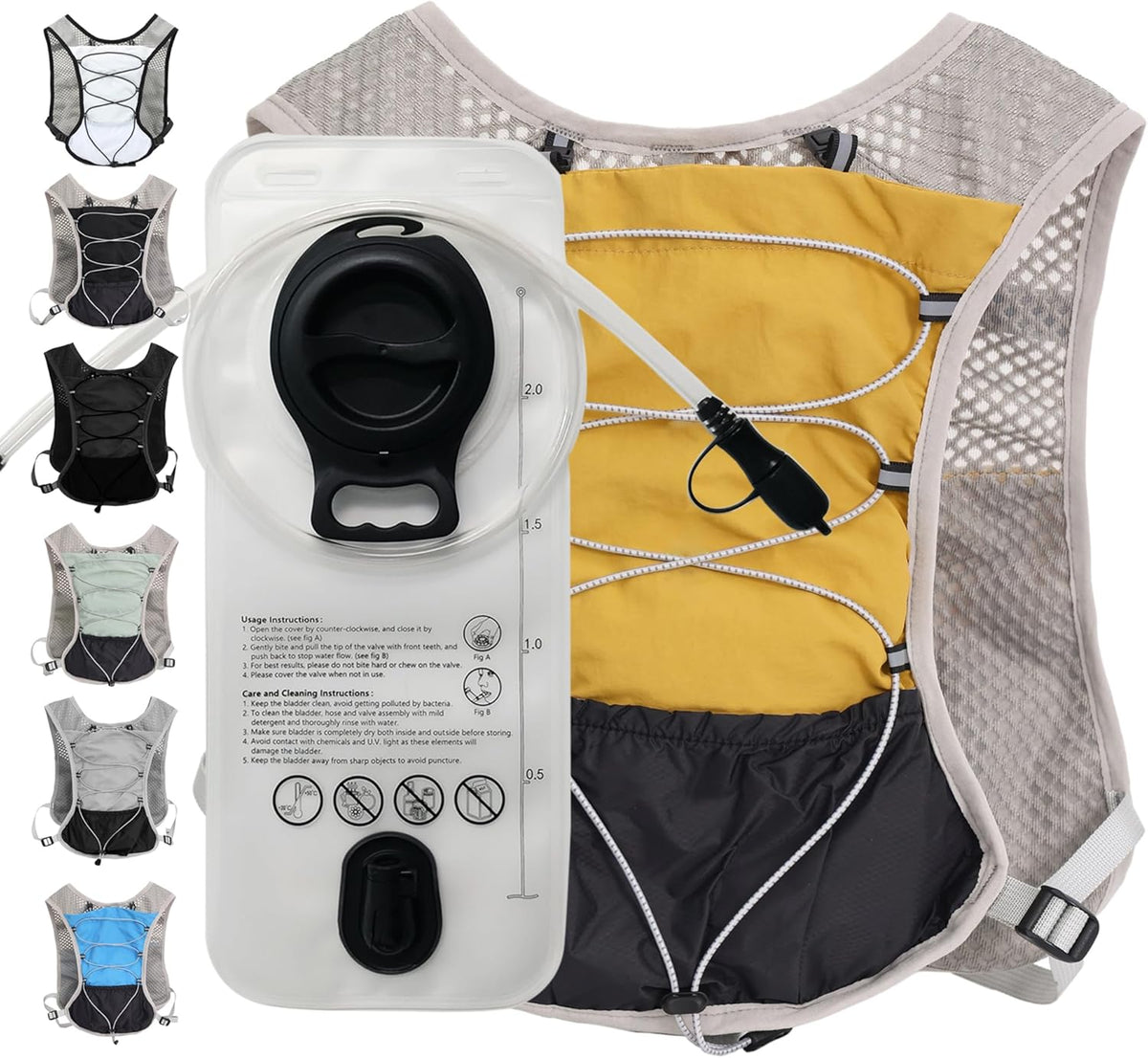 Running Vest Ultra Lightweight Breathable Mesh Adjustable Fit