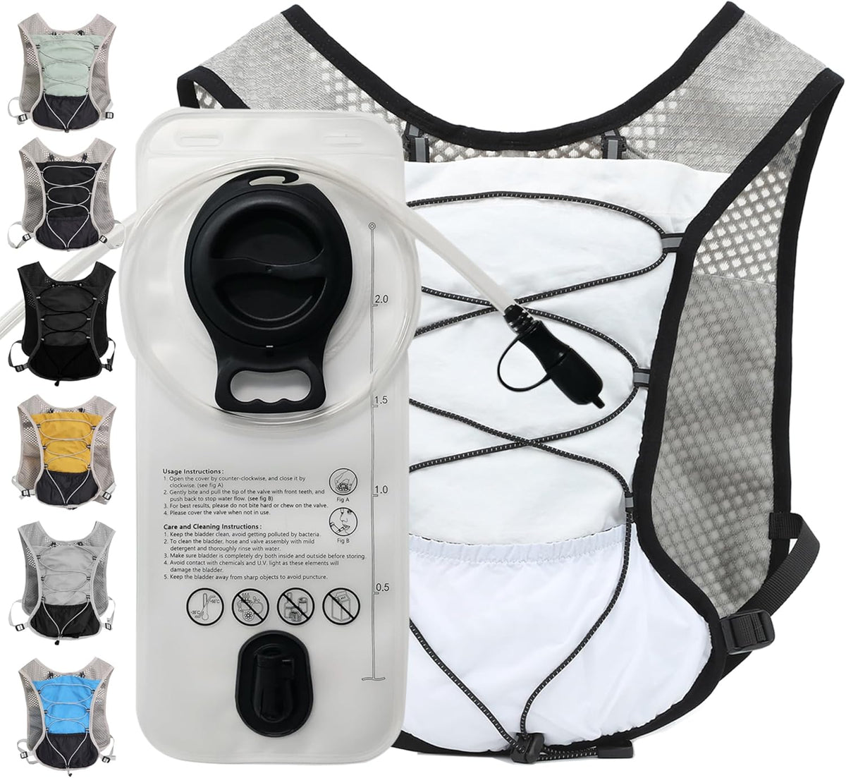 Running Vest Ultra Lightweight Breathable Mesh Adjustable Fit