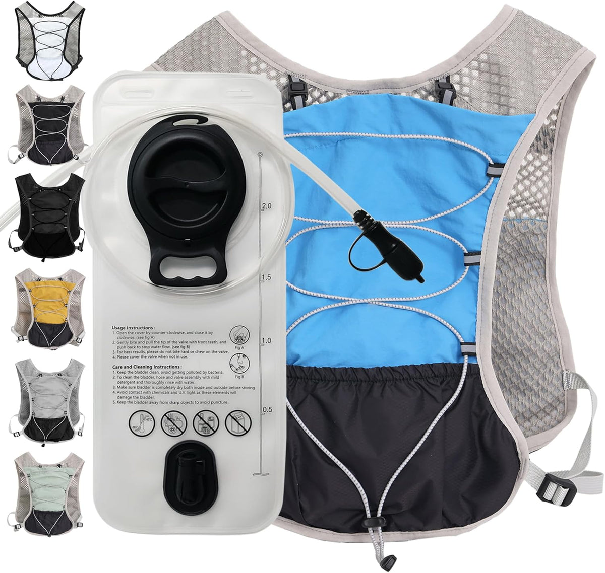 Running Vest Ultra Lightweight Breathable Mesh Adjustable Fit