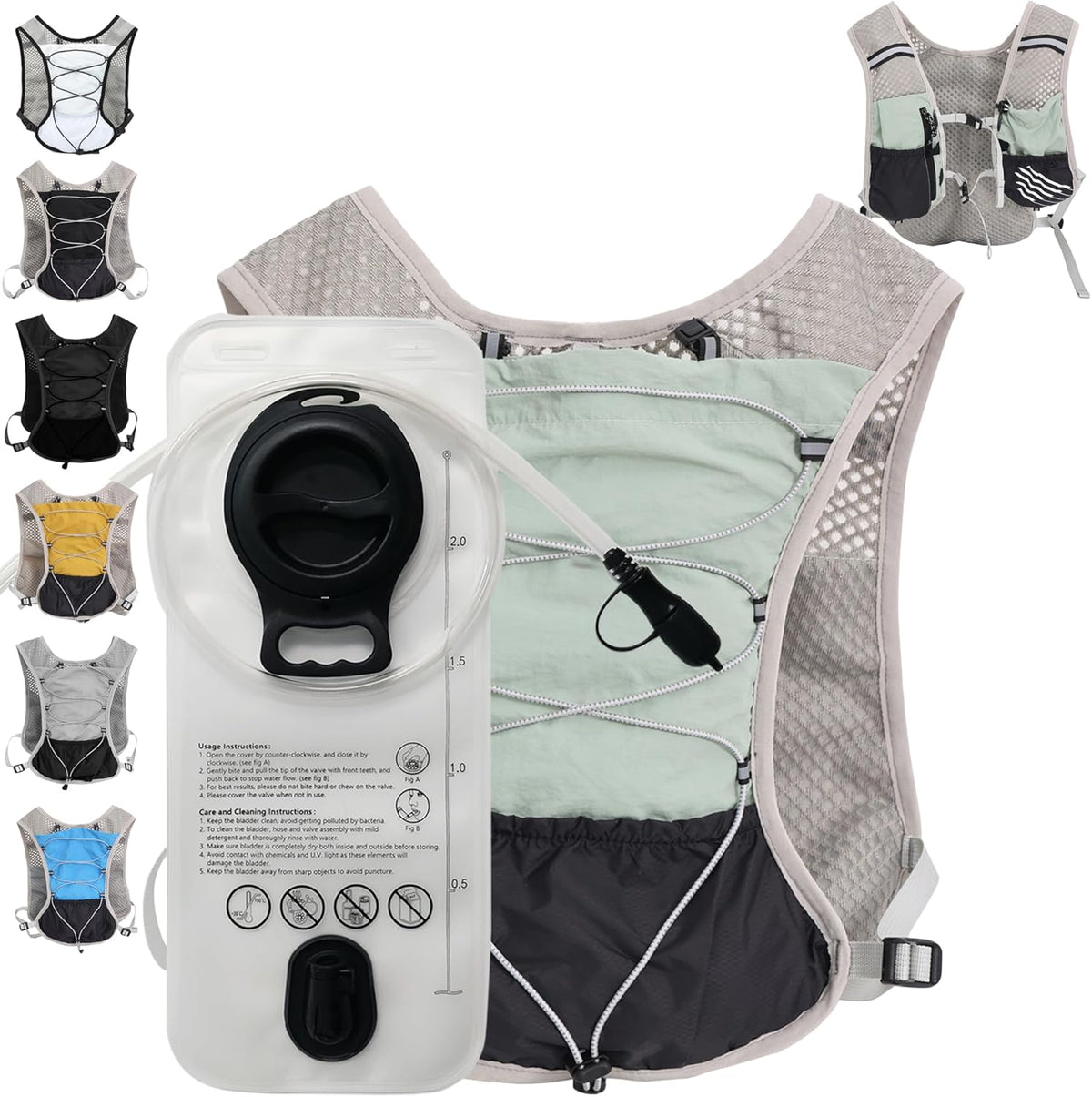 Running Vest Ultra Lightweight Breathable Mesh Adjustable Fit